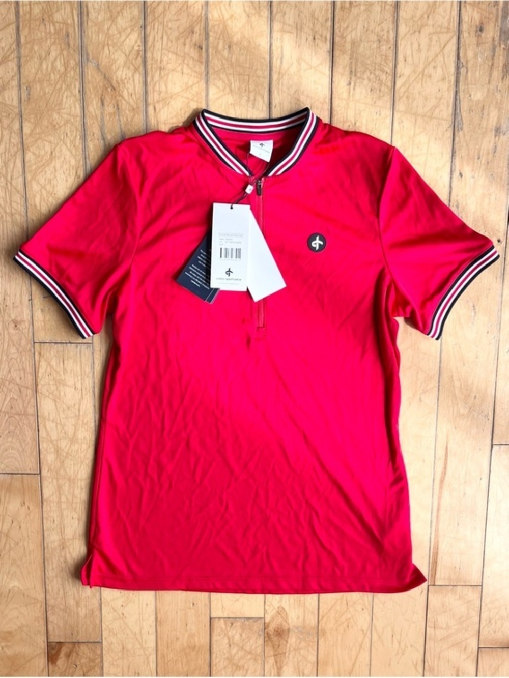 Cross Sportswear NEW Flame Scarlet Half-Zip Performance Polo Shirt Size Large